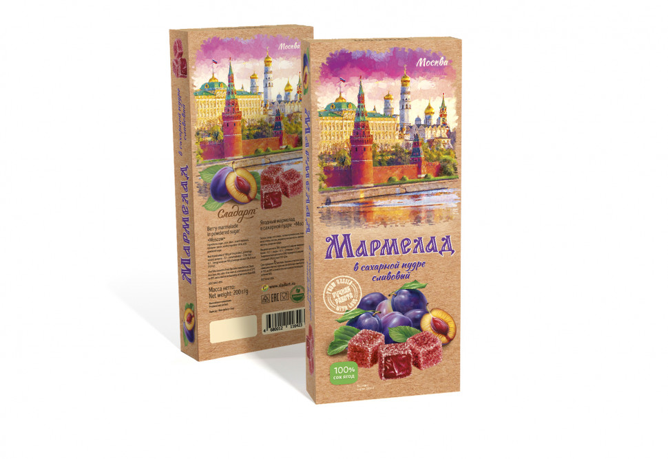  Сладарт Мармелад Сливовый МОСКВА в сахарной пудре (642), 200г   в Камышине