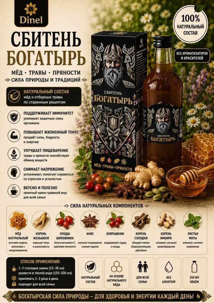  Сбитень Богатырь, 250мл  в Камышине